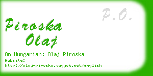 piroska olaj business card